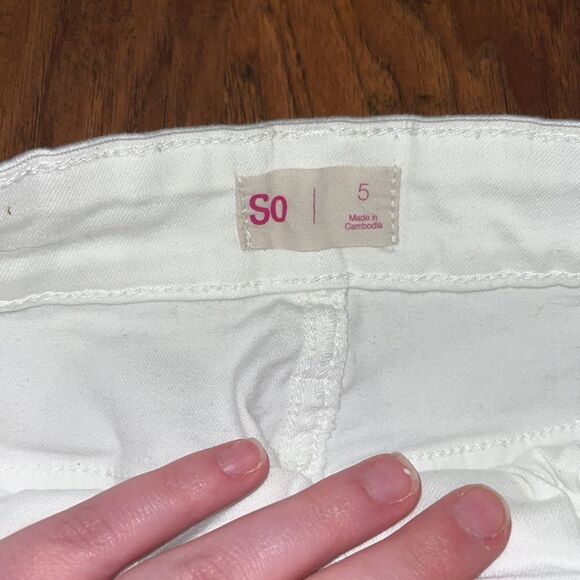 Juniors so white distressed stretchy mini skirt lightweight casual - Picture 4 of 5